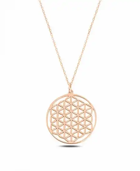 ​​gümüş Rose Yaşam Çiçeği Kolye