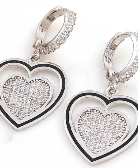 ​gümüş Sallantılı Kalp Kadın Küpe