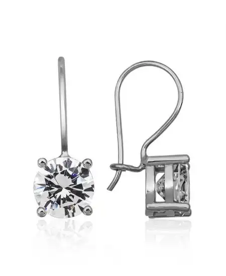 ​gümüş Sallantılı Tek Taş Küpe