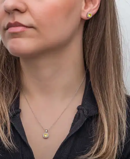 ​gümüş Sarı Baget Taşlı Kadın Set