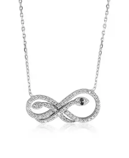 ​gümüş Sonsuzluk Yılan Bayan Kolye