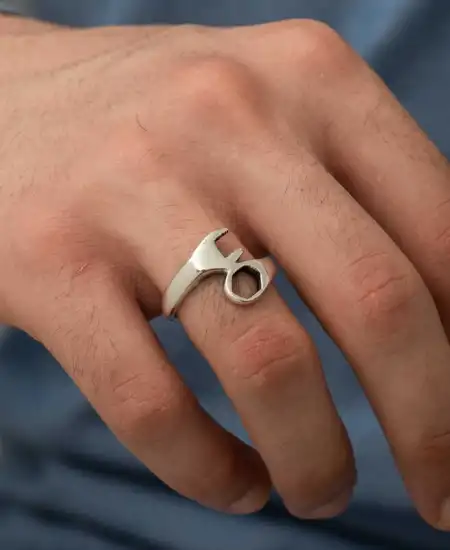 ​gümüş Tamirci Anahtarı Erkek Yüzük