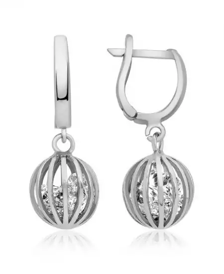 ​gümüş Taşlı Küre Küpe