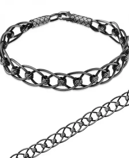 ​gümüş Toplu El Sarması Kazaziye Unisex Bileklik