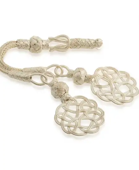 ​gümüş Trabzon Örmesi Çift Başlı Kazaz Tesbih Püskülü