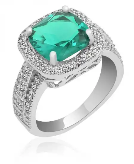 ​gümüş Turkuaz Baget Bayan Yüzük