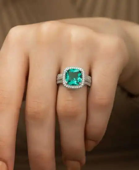 ​gümüş Turkuaz Baget Bayan Yüzük