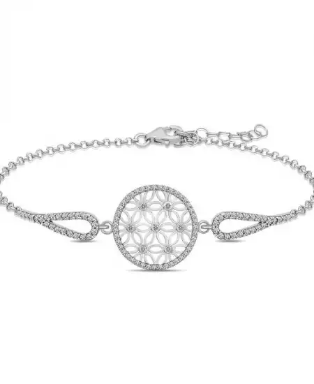 ​gümüş Yaşam Çiçeği Bileklik