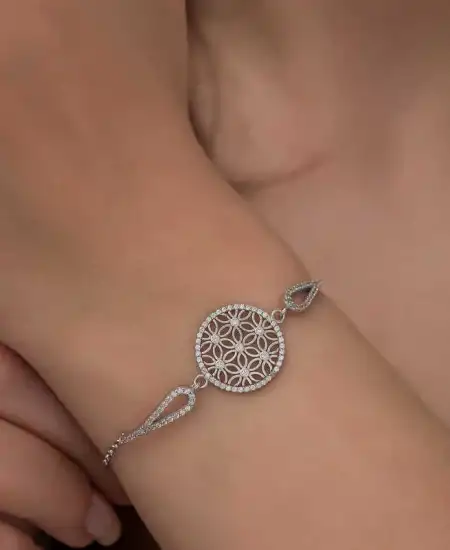 ​gümüş Yaşam Çiçeği Bileklik