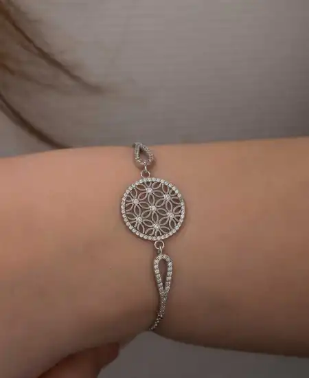 ​gümüş Yaşam Çiçeği Bileklik