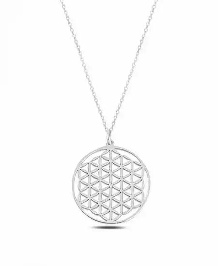 ​​gümüş Yaşam Çiçeği Kolye