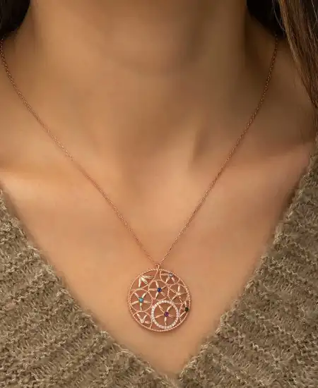 ​​​gümüş Yaşam Çiçeği Kolye