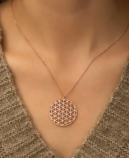 ​​​gümüş Yaşam Çiçeği Kolye