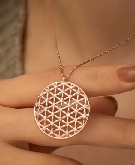 ​​​gümüş Yaşam Çiçeği Kolye