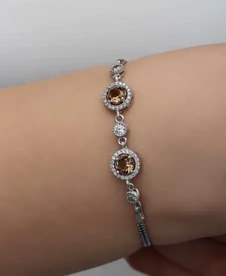 ​gümüş Yuvarlak Zultanit Taşlı Kadın Bileklik