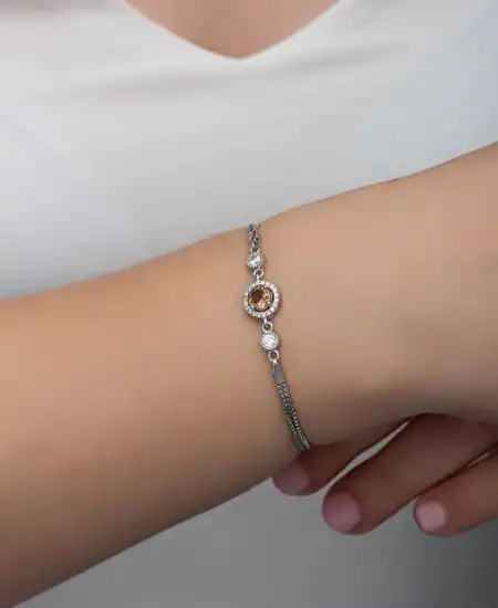 ​gümüş Yuvarlak Zultanit Taşlı Kadın Bileklik