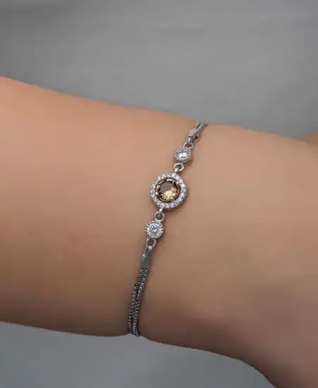​gümüş Yuvarlak Zultanit Taşlı Kadın Bileklik