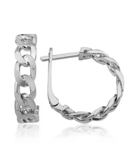 ​gümüş Zincir Desenli Halka Küpe