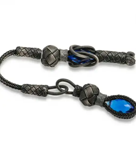 1000 Ayar Gümüş Zirkon Taşlı Kazaz Püsküllü