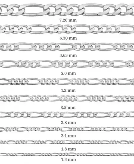 1.50 Mm Gümüş Figaro Zincir - 0.40 Mikron