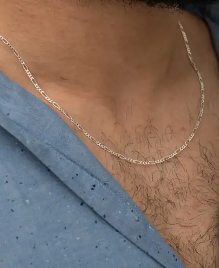 1.8 Mm Gümüş Figaro Zincir - 0.50 Mikron