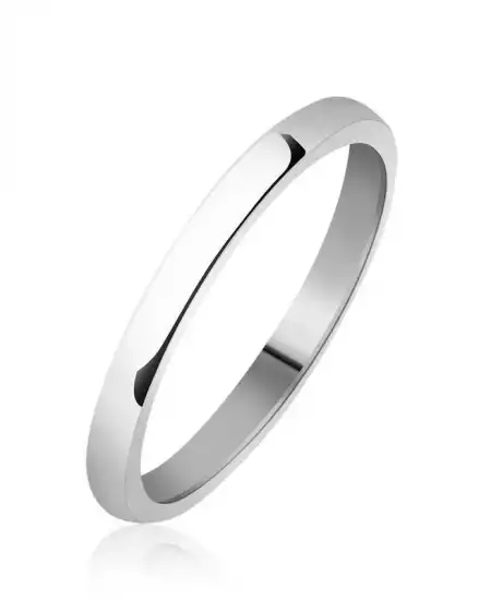 2 Mm Düz Bombeli Gümüş Alyans