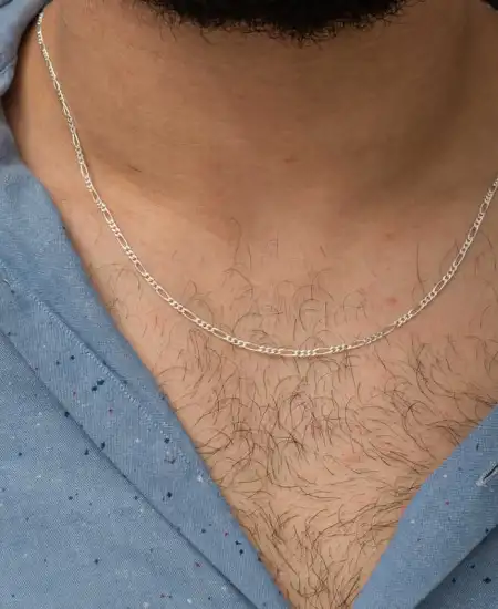 2.8 Mm Gümüş Figaro Zincir - 0.80 Mikron