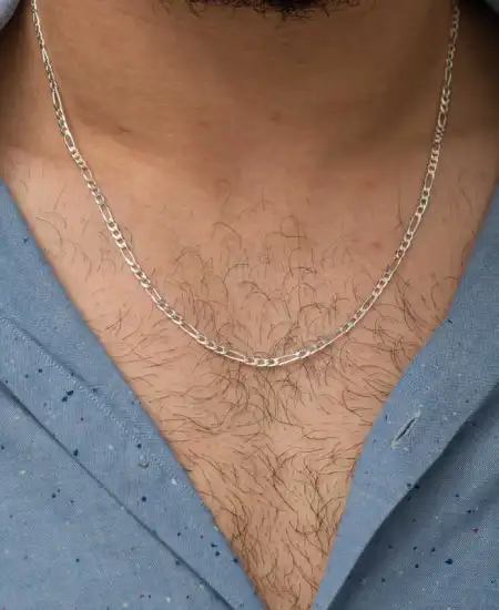 4.2 Mm Gümüş Figaro Zincir - 120 Mikron