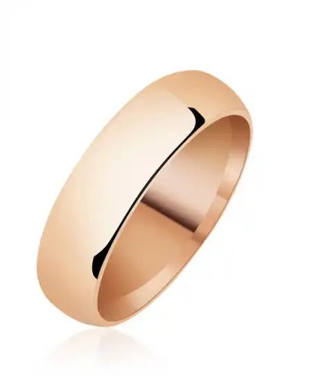 5 Mm Düz Bombeli Rose Gümüş Alyans