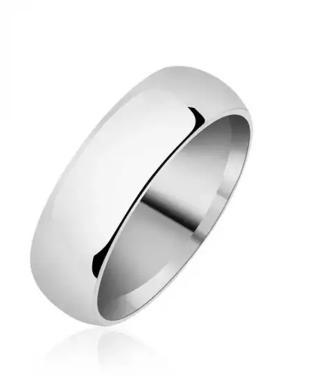 6 Mm Düz Bombeli Gümüş Alyans