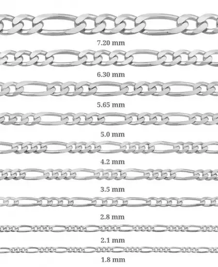 6.30 Mm Gümüş Figaro Zincir - 180 Mikron
