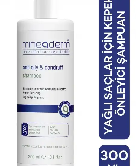 Mineaderm Anti Oily & Dandruff Shampoo Yağlanma ve Kepek Karşıtı Şampuanı