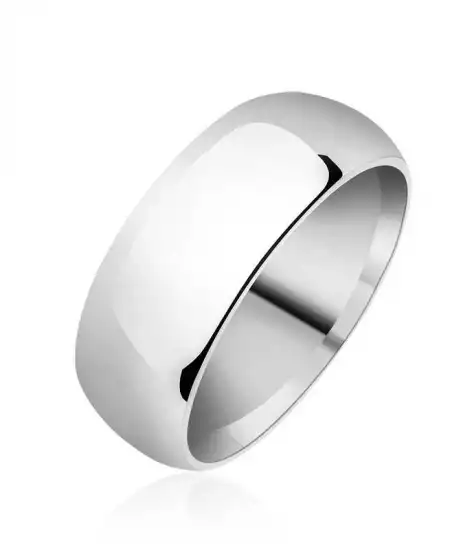 8 Mm Düz Bombeli Gümüş Alyans