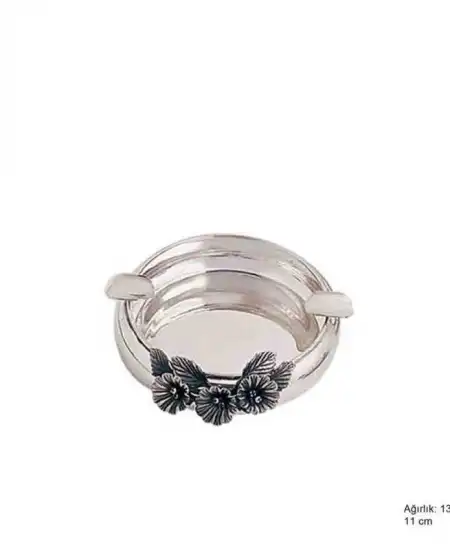 925 Ayar Gümüş Orkide Desenli Küllük