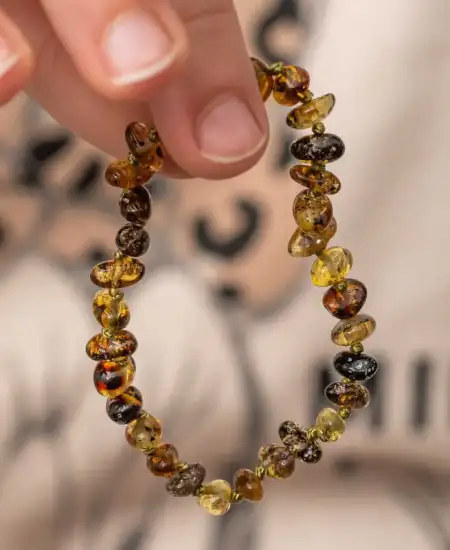 Bebek Damla Kehribar Bileklik