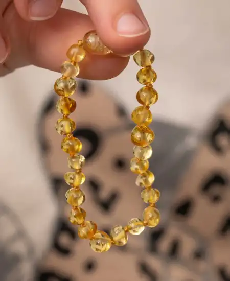 Bebek Damla Kehribar Bileklik