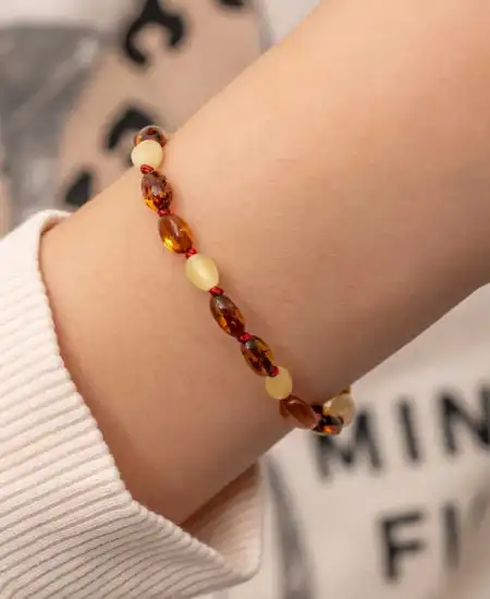 Bebek Damla Kehribar Bileklik