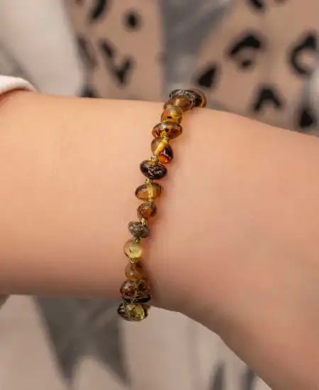 Bebek Damla Kehribar Bileklik