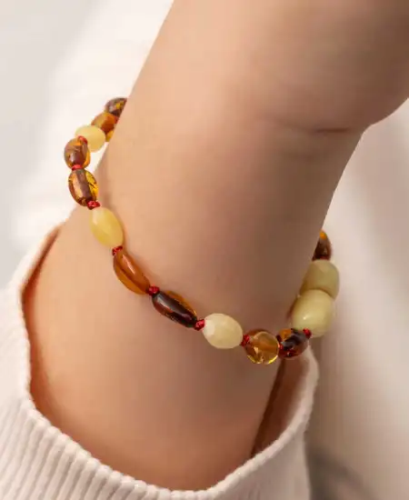 Bebek Damla Kehribar Bileklik