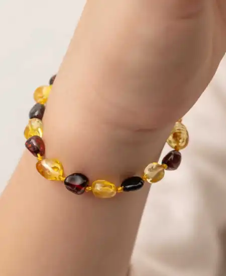 Bebek Damla Kehribar Bileklik