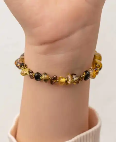 Bebek Damla Kehribar Bileklik