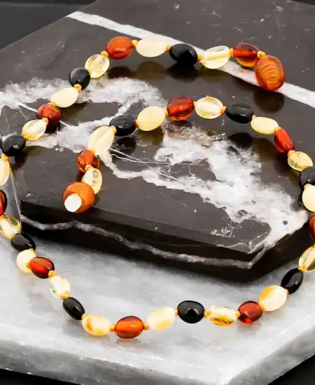 Bebek Damla Kehribar Diş Kolye