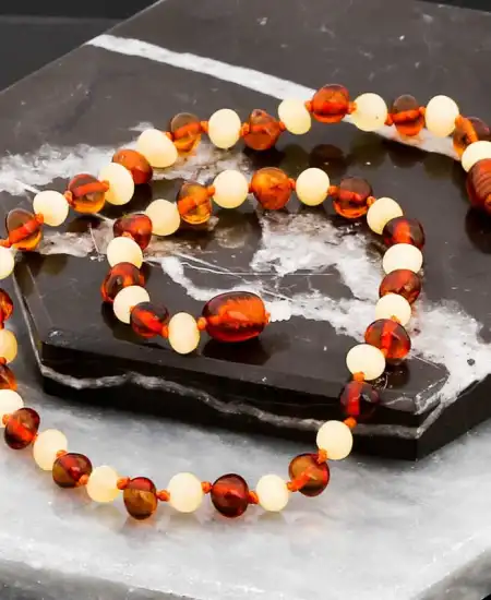 Bebek Damla Kehribar Diş Kolye