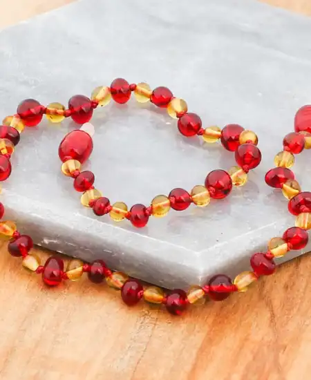 Bebek Damla Kehribar Diş Kolye