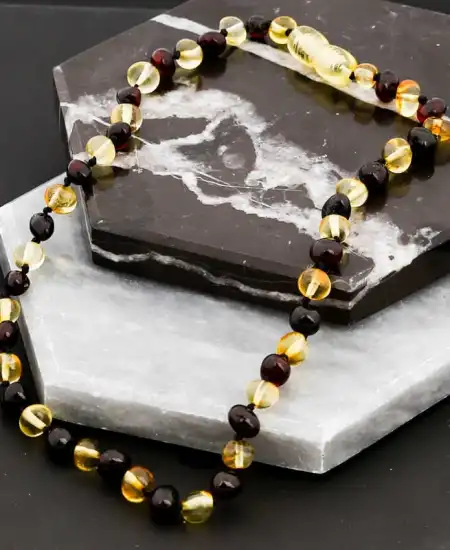 Bebek Damla Kehribar Diş Kolye