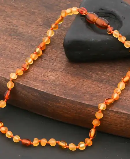 Bebek Damla Kehribar Diş Kolye