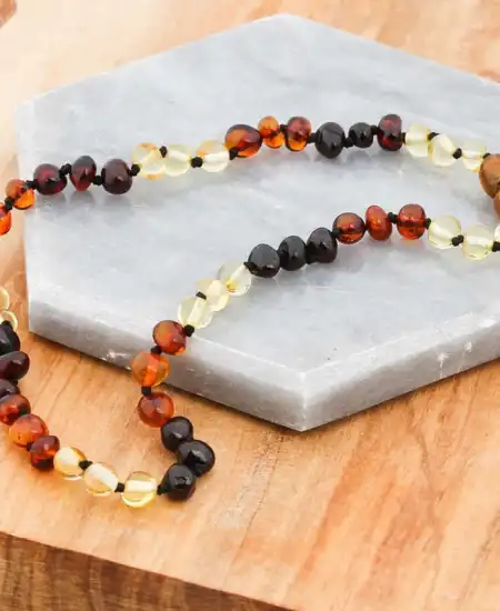 Bebek Damla Kehribar Diş Kolye