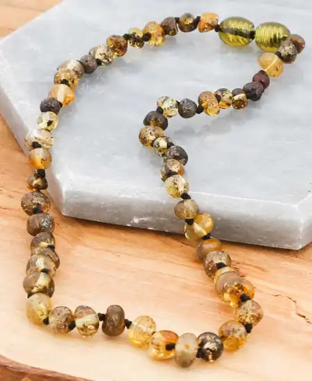 Bebek Damla Kehribar Diş Kolye