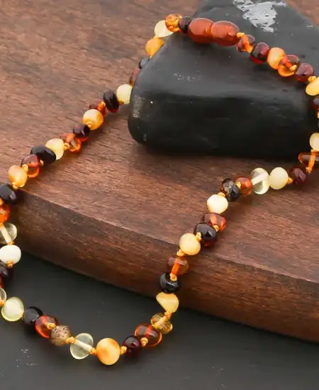 Bebek Damla Kehribar Diş Kolye