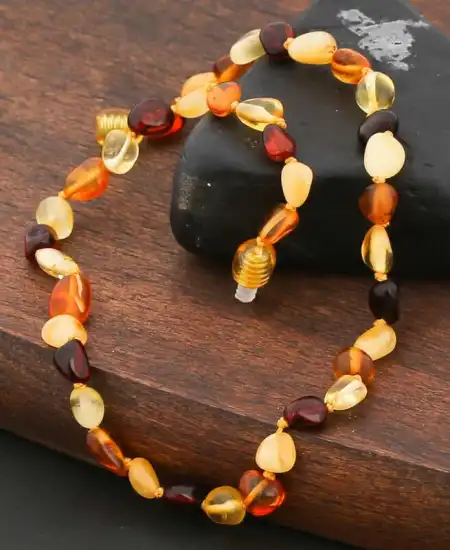 Bebek Damla Kehribar Diş Kolye